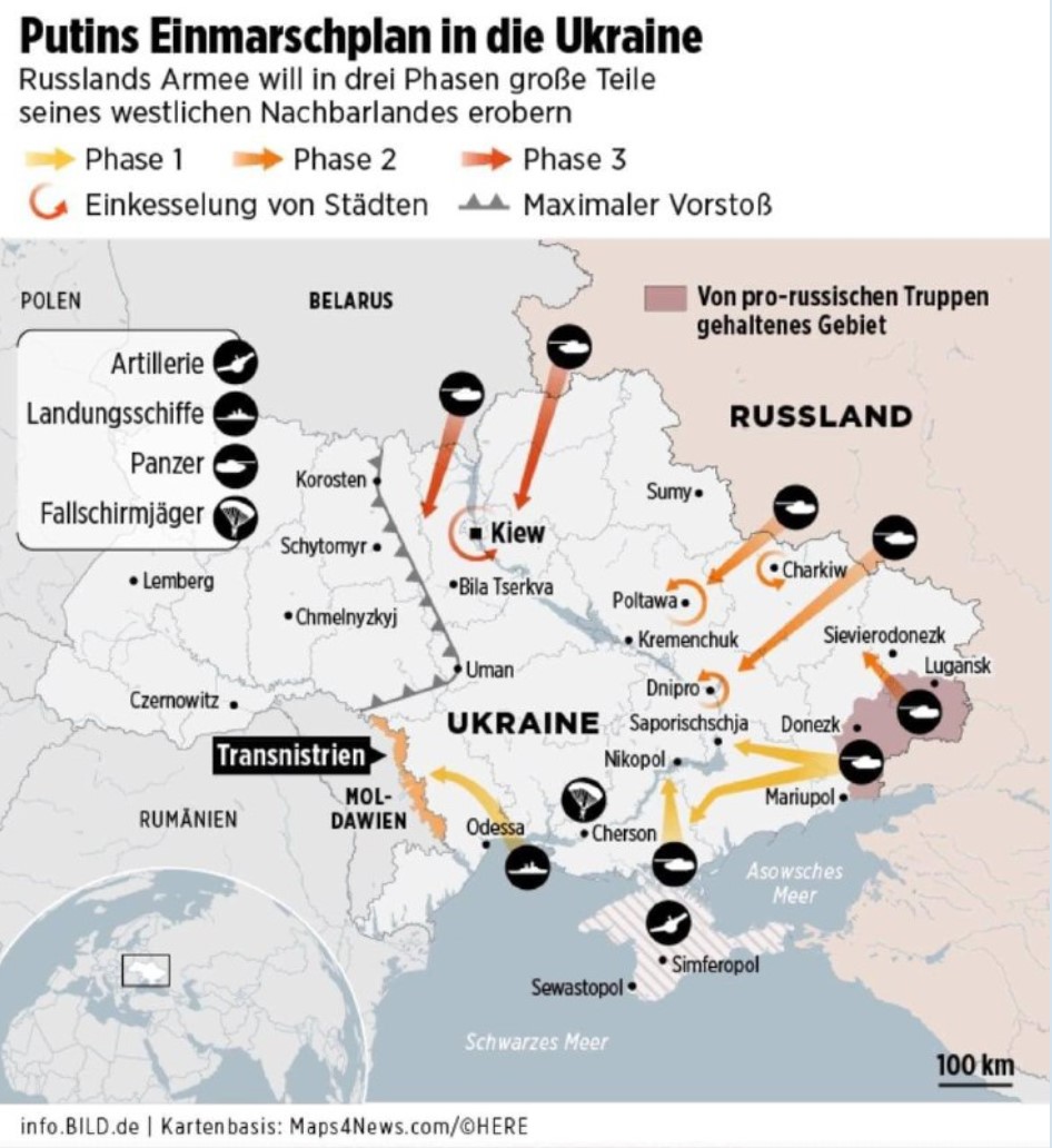 Из Крыма на Донбасс : план нападения на Украину опубликовали западные СМИ